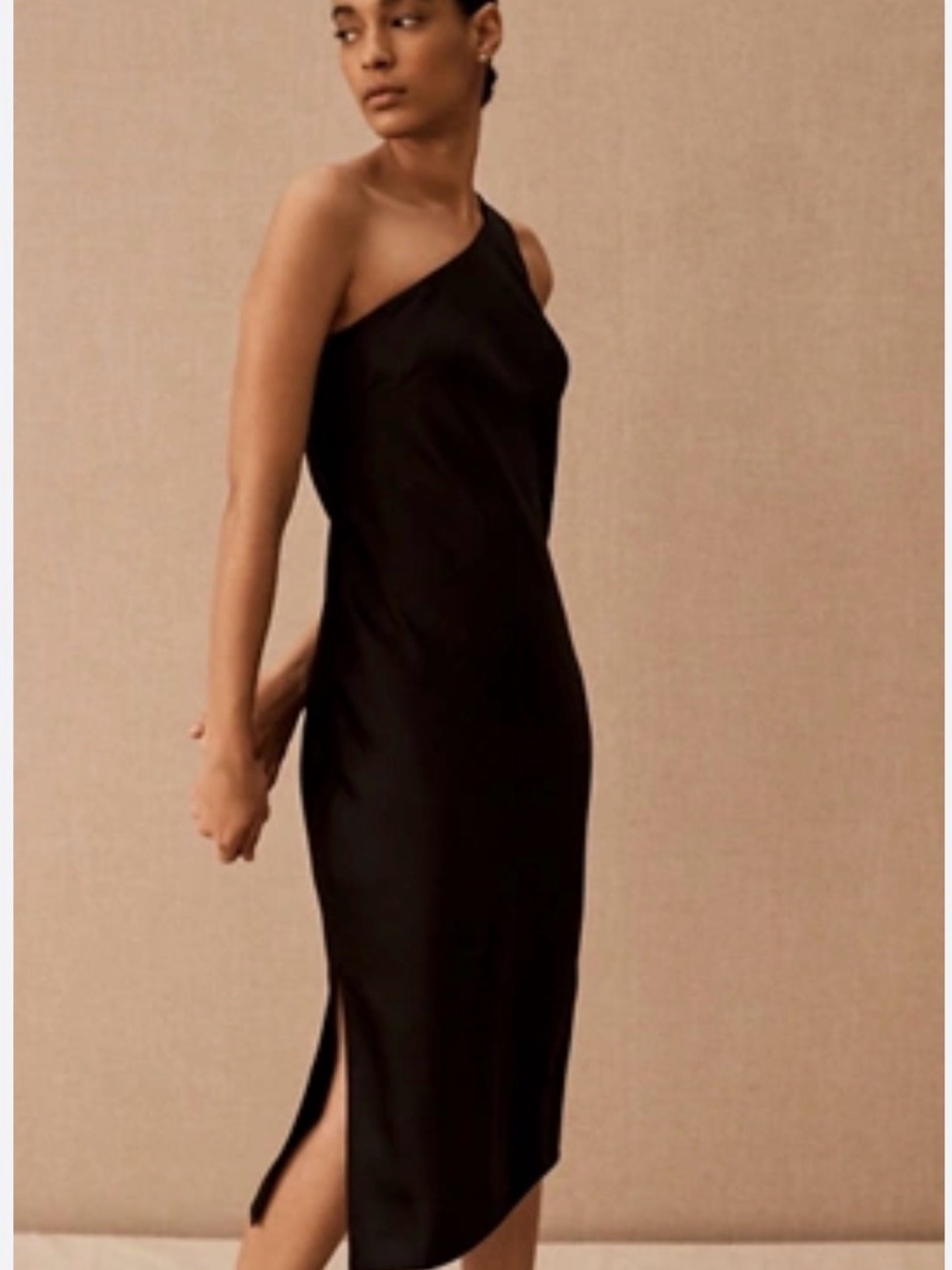Anthropologie | Black One-Shoulder BHLDN AUDRIE Dress